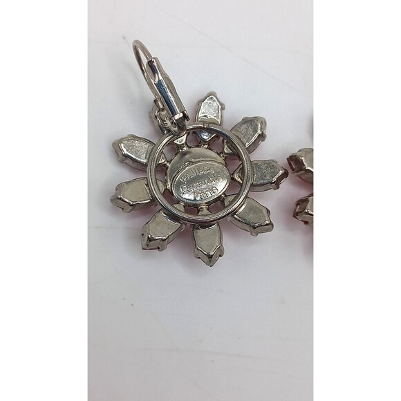 Philippe Ferrandis Paris designer HOT PINK Red/Orange Flower Earrings Leverback - Picture 6 of 9